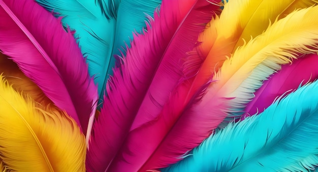 Image de fond de plumes colorées générée par Ai