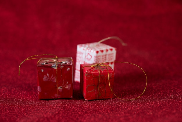 Image de fond rouge et cadeau boîte concept Saint Valentin