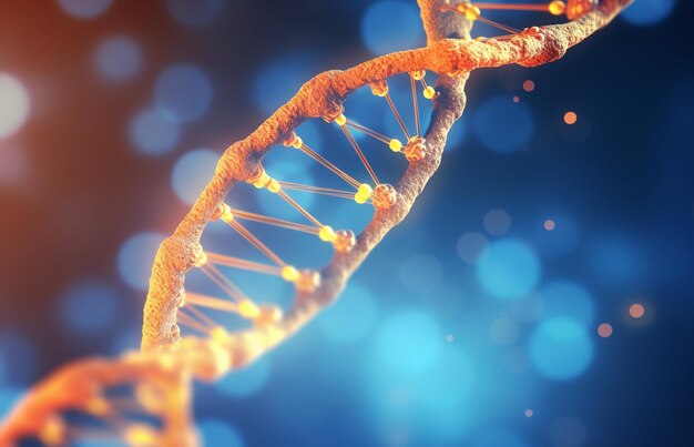 Image de fond scientifique avec une molécule d'ADN