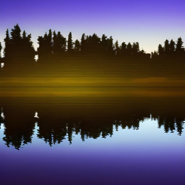 Photo une image d'une forêt avec un reflet d'arbres dans l'eau