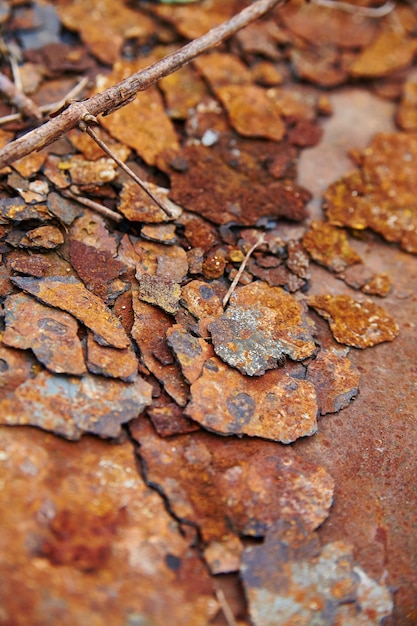 Photo image de fragments de fond texturé en métal rouillé