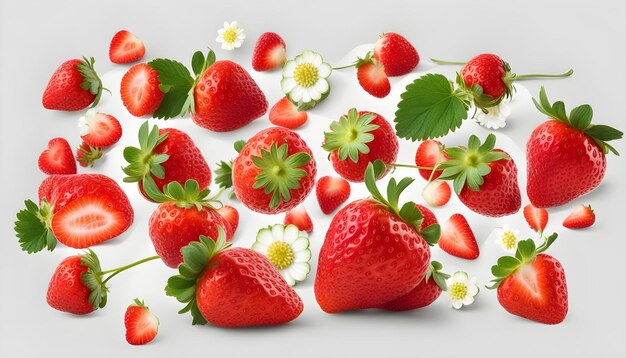 Photo une image de fraises avec un fond blanc