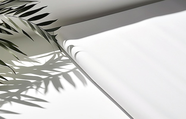 Image générative Ai Une ombre d'une plante tropicale sur un fond de papier