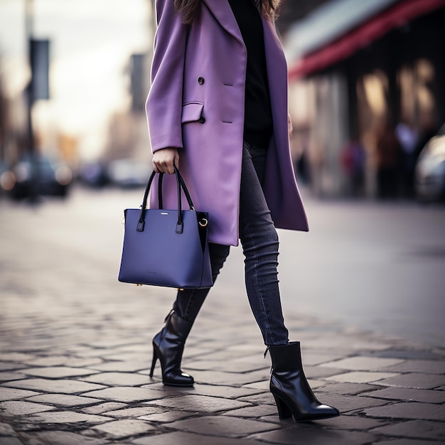 Une image générative du sac à main féminin, des chaussures, des robes, de la mode et de l'illustration de style