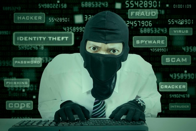 Image générée numériquement du pirate informatique