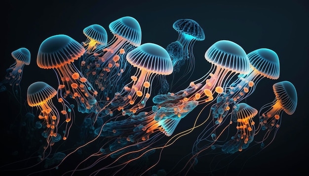 Image générée numériquement Non basée sur une scène réelle jelly fishGenerative AI