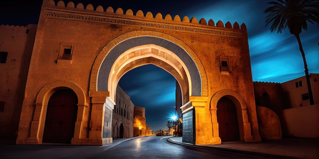 Image générée par Ai de l'architecture en arc de la mosquée