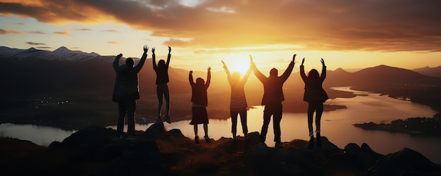 image générée par l'IA de la famille du coucher de soleil