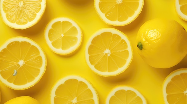 Image générée par l'IA de fond de motif de citron