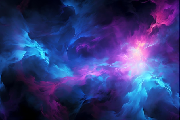 image générée par l'IA de fumée bleue et violette