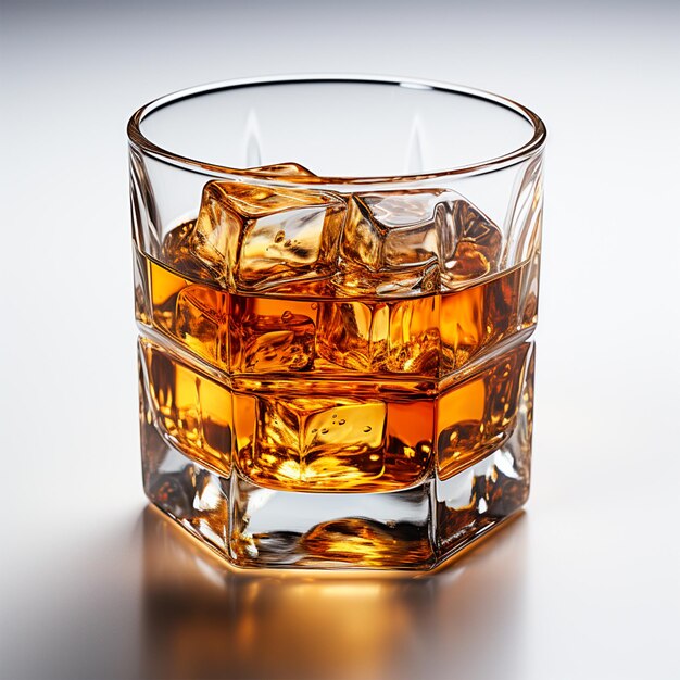 L'image générée par l'IA de liqueur dans un verre avec de la glace