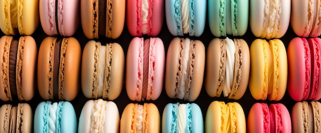 Image générée par l'IA de macarons colorés