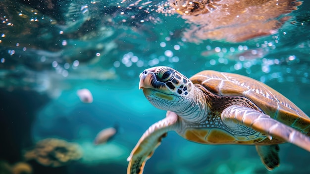 Photo image générée par l'ia de la tortue sous-marine