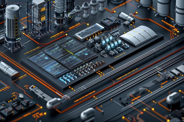 Photo une image générée par ordinateur d'une carte de circuit imprimé