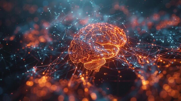 Une image générée par ordinateur d'un cerveau humain