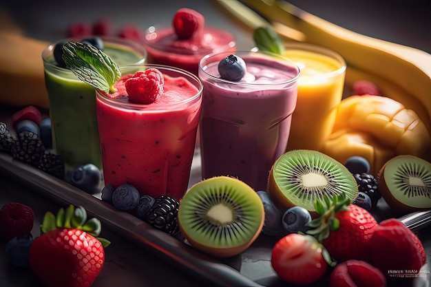 Image générée par la technologie AI de Delicious Fruit Milk Shake