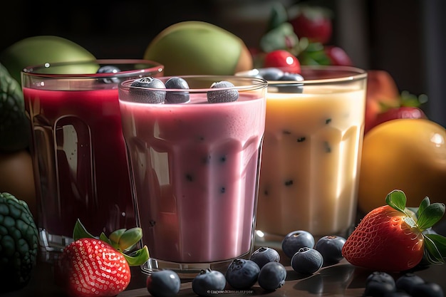 Image générée par la technologie AI de Delicious Fruit Milk Shake