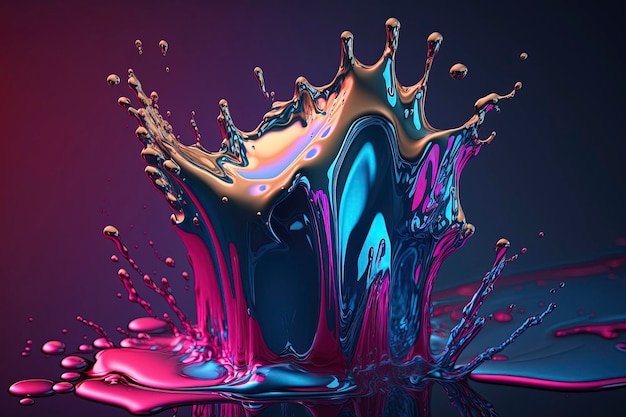 Image générée par la technologie AI liquide de métal fondu