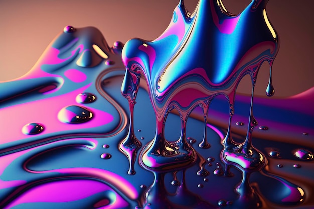 Image générée par la technologie AI liquide de métal fondu