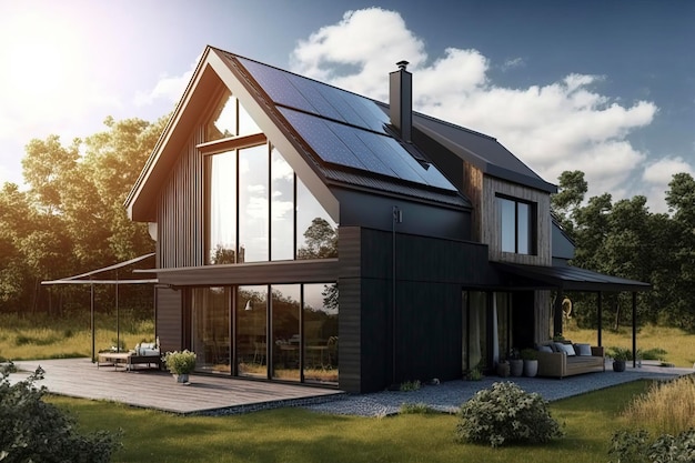 Image générée par la technologie houseAI à énergie solaire