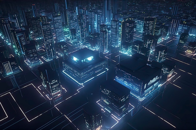 Image générée par la technologie Smart City dans le contexte des cartes de circuits imprimés
