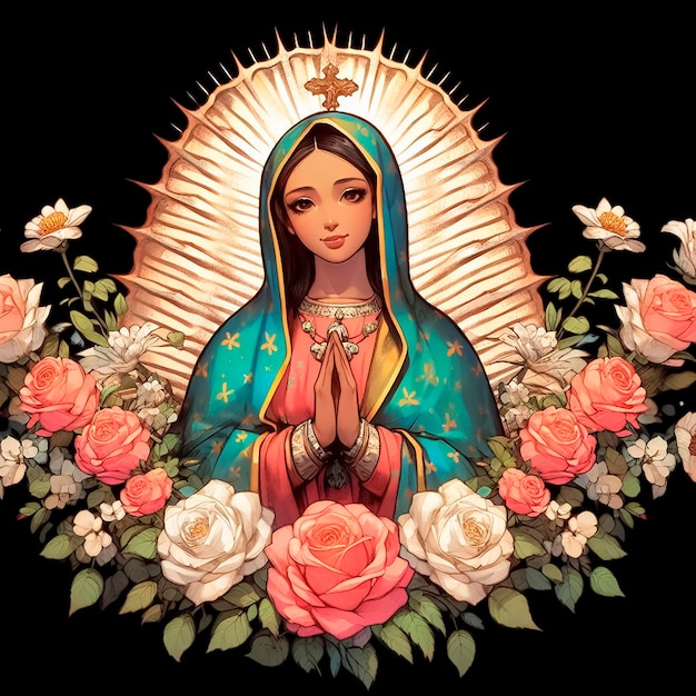 Image générée de la Vierge de Guadalupe