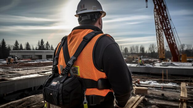 image de gilets réfléchissants de construction sur un chantier de construction