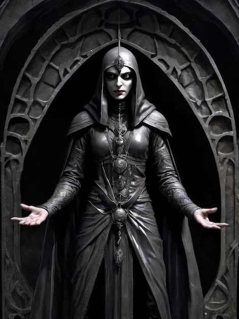 Image gothique Un personnage sombre dans un costume gothique