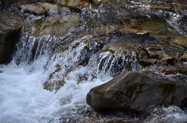 Image en gros plan d&#39;une petite cascade sauvage