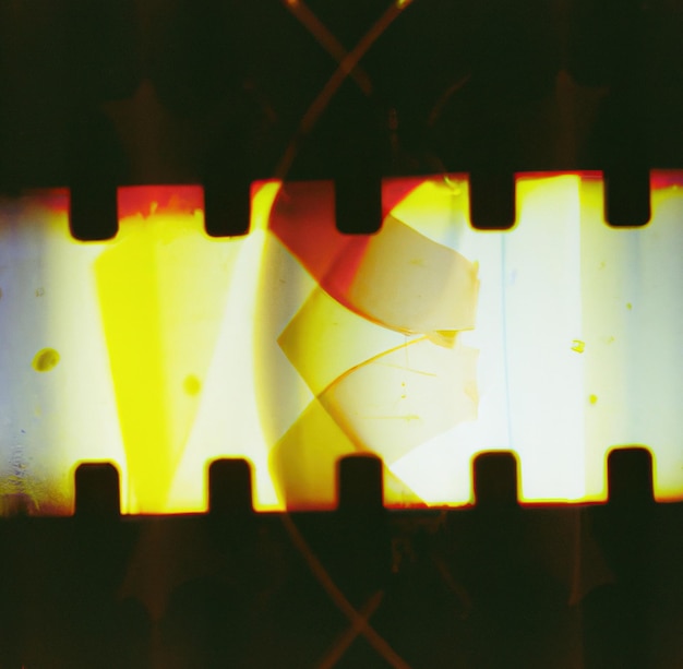 Photo image d'un gros plan de la superposition de fuite de lumière du film
