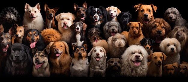 image d'un groupe de chiens mignons assis