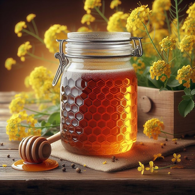 Image de haute qualité du pot de miel