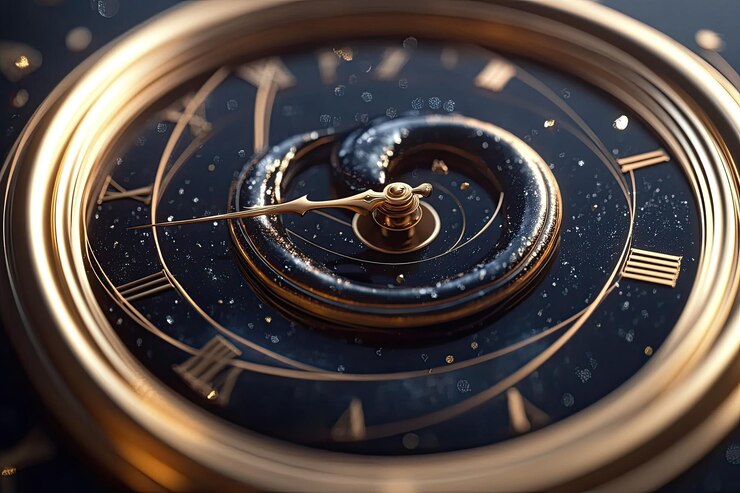 Photo image de haute qualité de l'horloge ancienne spirale en haut détail 8k