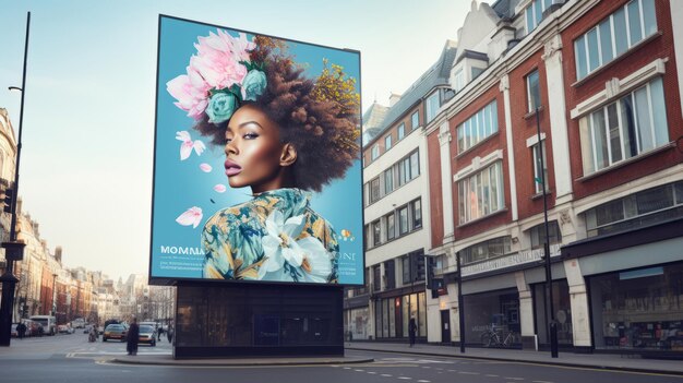 Photo image de haute qualité sur un panneau d'affichage dans la rue