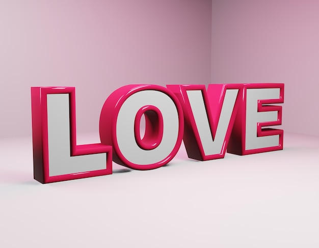 Image de haute qualité de rendu 3D d'amour