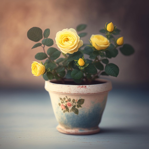 image d'illustration de fleur sur vase