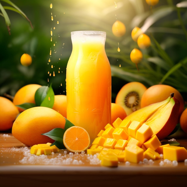 Image de jus de fruit naturel dans un verre