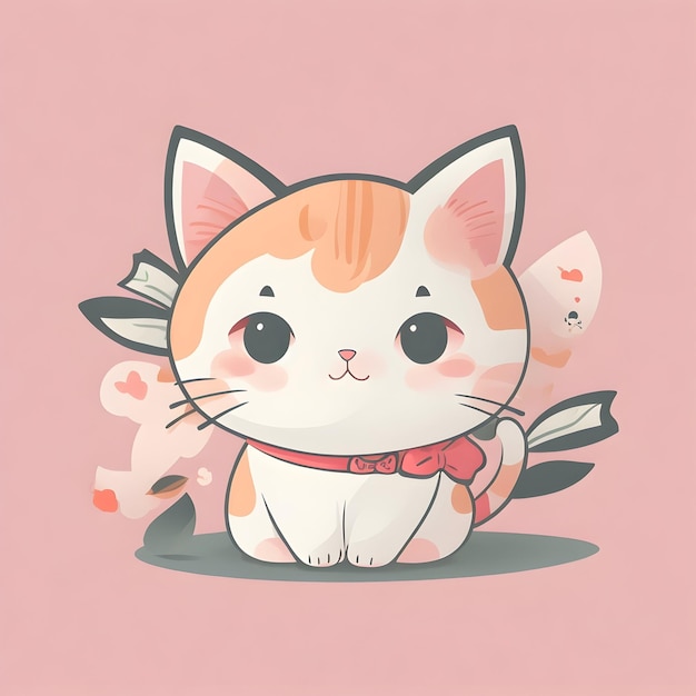 Image kawaii Kitty avec un minimum de détails