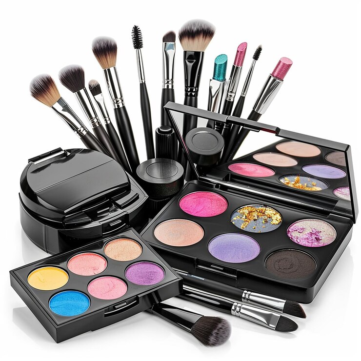 Photo image d'un kit de maquillage sur un fond transparent