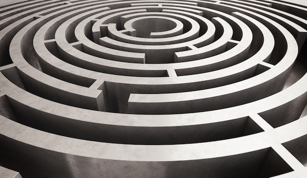 Image d'un labyrinthe circulaire difficile à résoudre