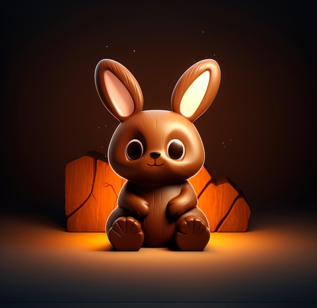 Une image d'un lapin au chocolat