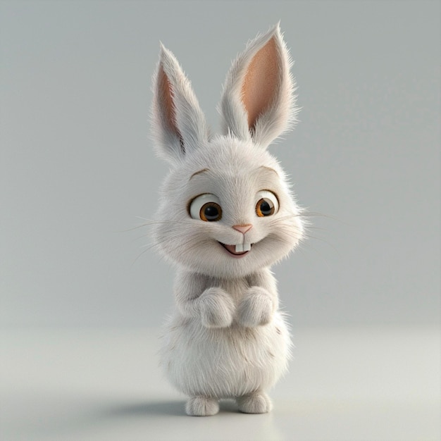 Une image d'un lapin blanc en 3D