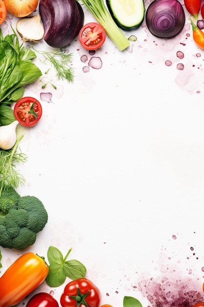 Photo une image de légumes et de fruits sur une table