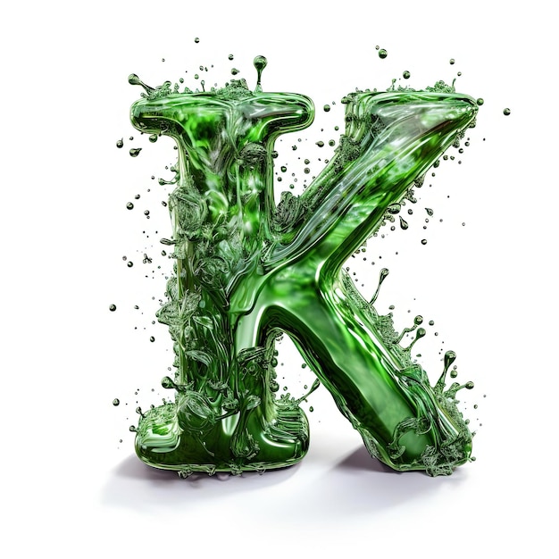 une image de la lettre k faisant un effet liquide dans le style de slimepunk