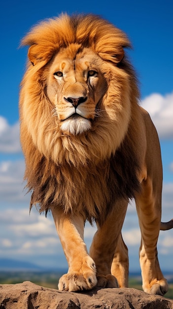 Photo image de lion coloré image lion majestueux ai images générées
