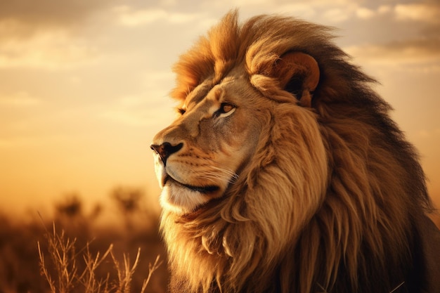 Image d'un lion mâle générée par Ai