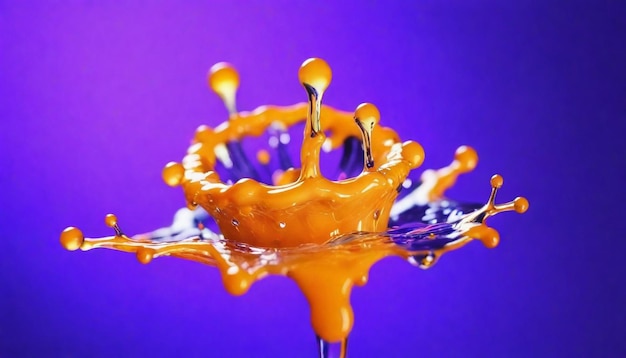 une image d'un liquide avec des bulles et un fond violet