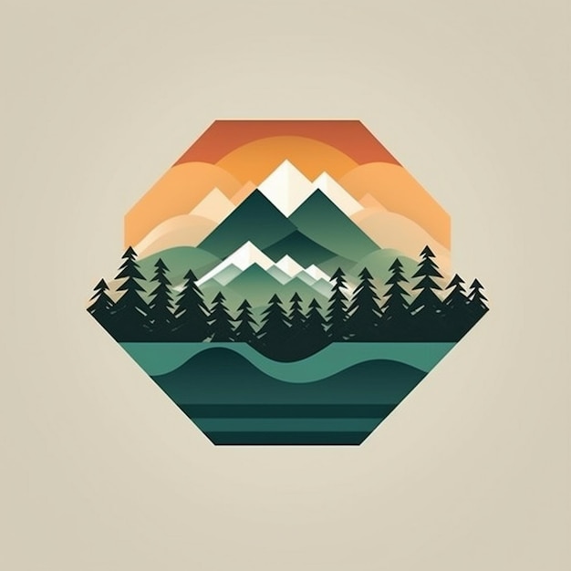 une image d'un logo de montagne