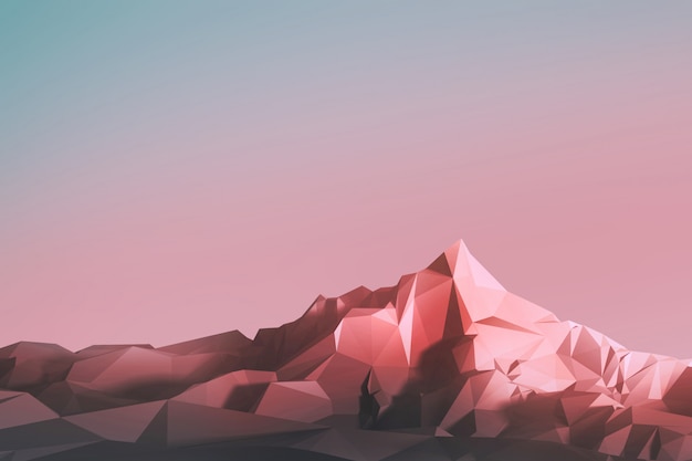 Image low-poly des montagnes