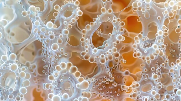 Une image macro claire affiche des spores microscopiques visibles